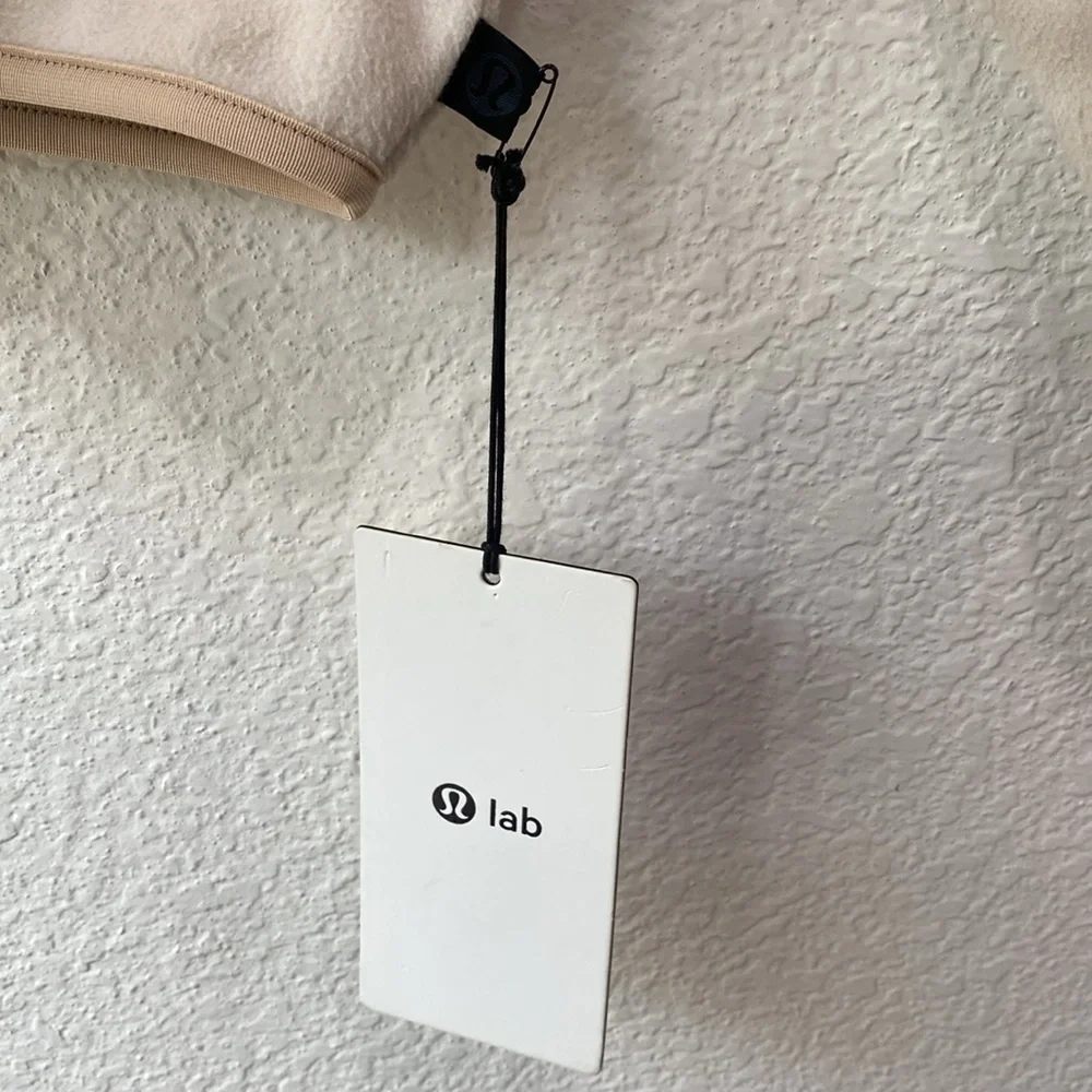 NWT Lululemon Lab Fleece Long Sleeve Relaxed Fit Cream Dye Crew Pullover Sz XL